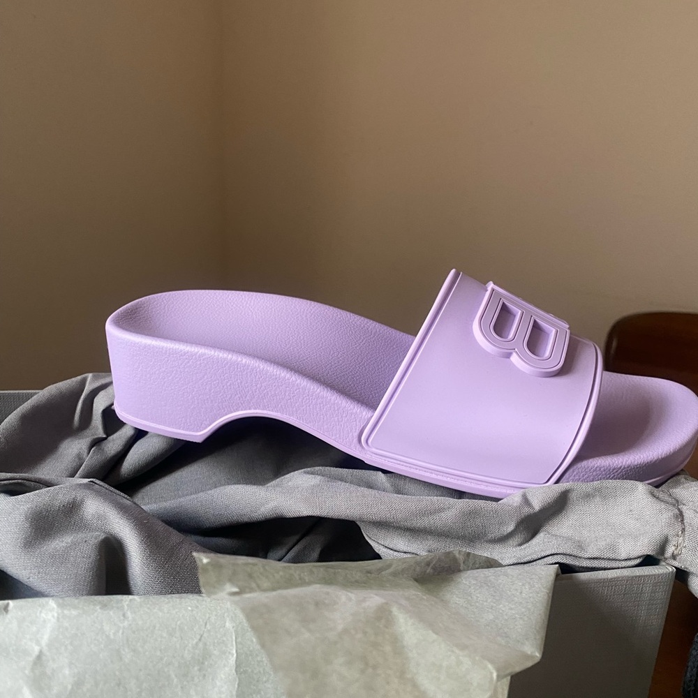 Balenciaga Light Purple Pool Clog Sandals